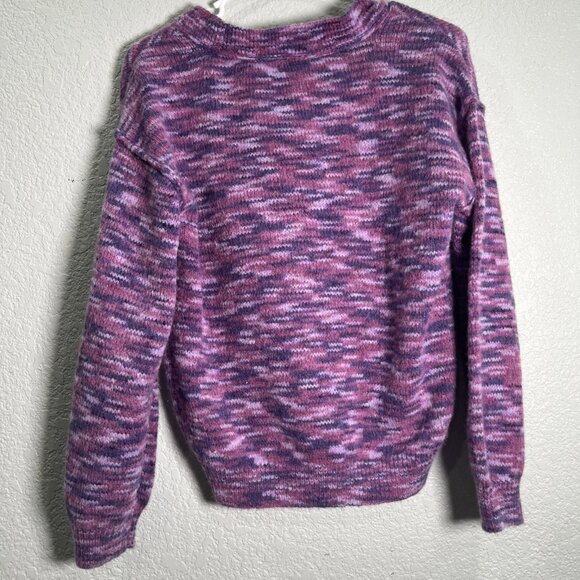 Abound Sweater Womens XXS Purple Space Dye Button Cardigan Preppy Girly Pockets - Picture 4 of 8